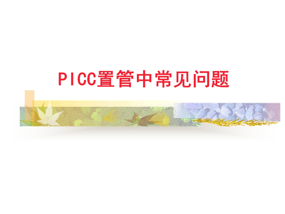 PICC置管常见问题及并发症.ppt.ppt_第1页