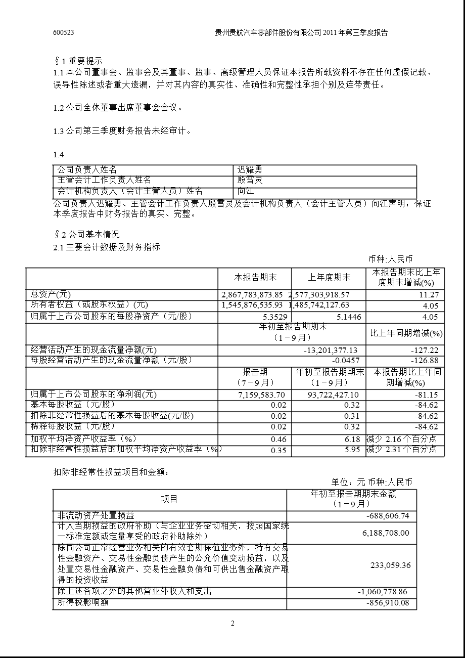 600523贵航股份第三季度季报.ppt_第3页