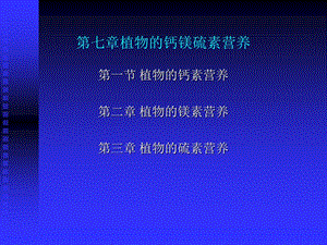 植物的钙镁硫素营养.ppt