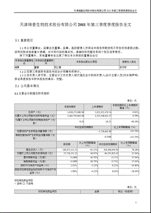 瑞普生物：第三季度报告全文.ppt