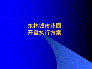 东林城市花园开盘执行方案62p.ppt