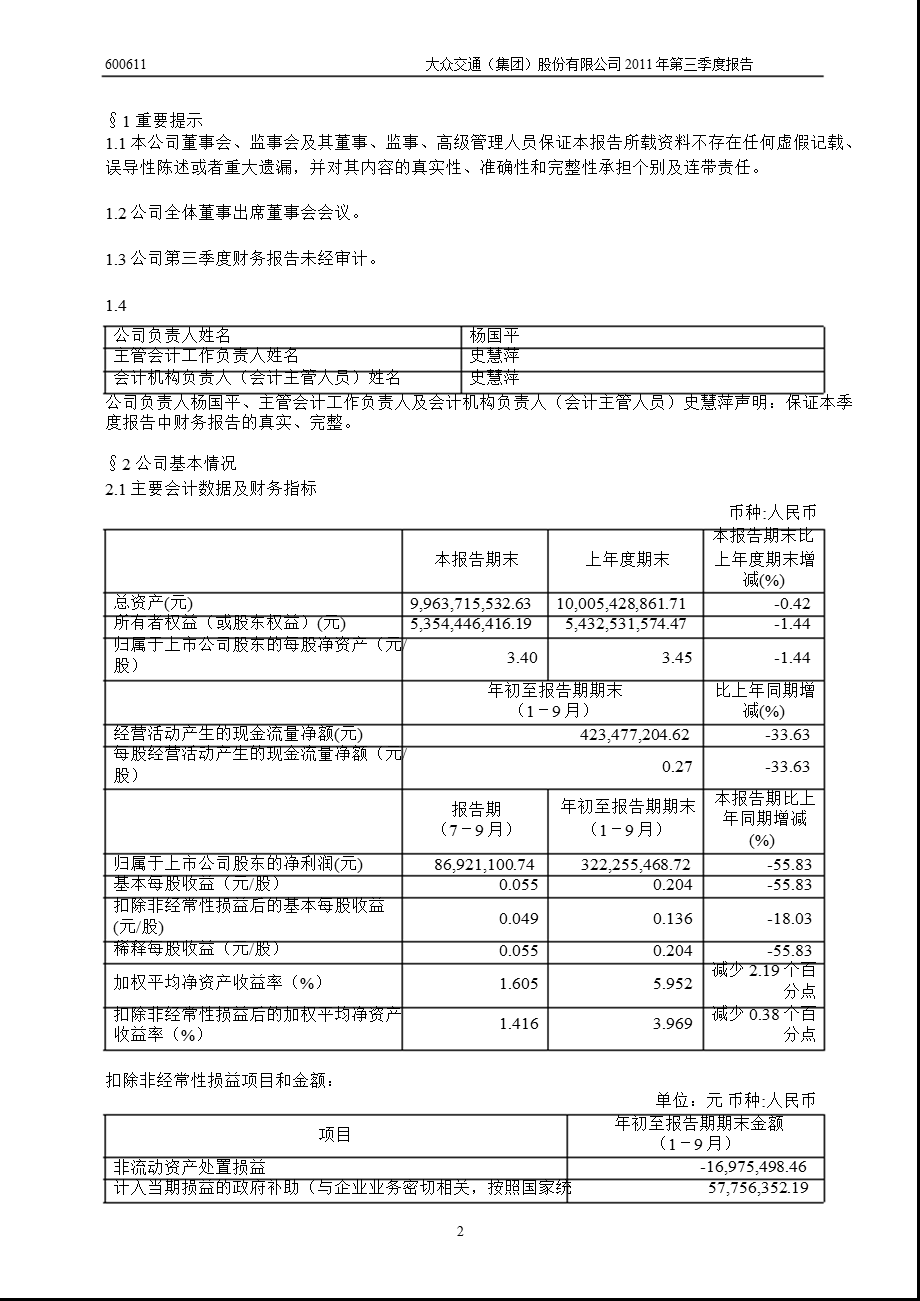 600611_2011大众交通第三季度季报1.ppt_第3页