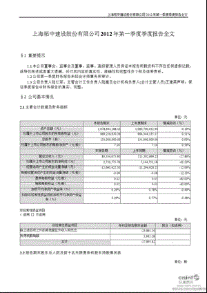 柘中建设：第一季度报告全文（已取消） .ppt