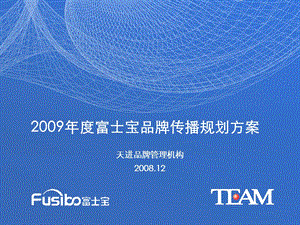 【广告策划-PPT】2009年度富士宝品牌传播规划方案.ppt