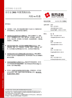 行业比较：报风险VS报机遇0222.ppt