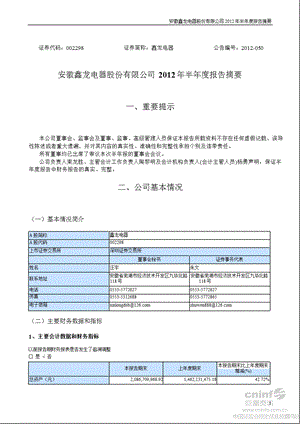 鑫龙电器：半报告摘要.ppt