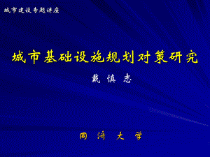 城市基础设施规划对策研究86p.ppt