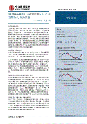 策略周报(1月第5周)：预期分化布局调整0128.ppt