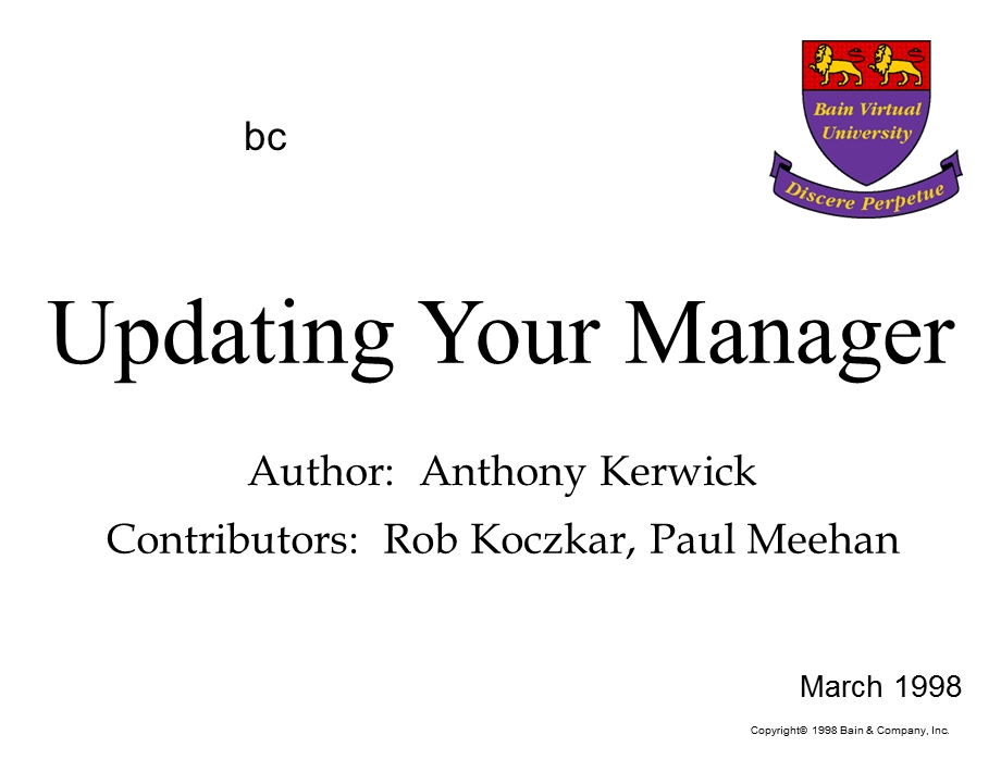 贝恩人力资源职业生涯Updating Your Manager012.ppt_第1页