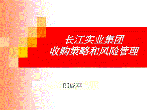 长江商学院公司财务课程：长江实业集团收购策略和风险管理.ppt