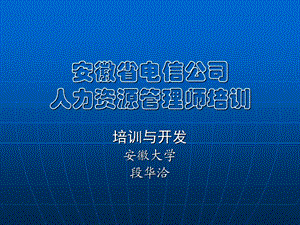 安徽省电信公司人力资源管理师培训.ppt