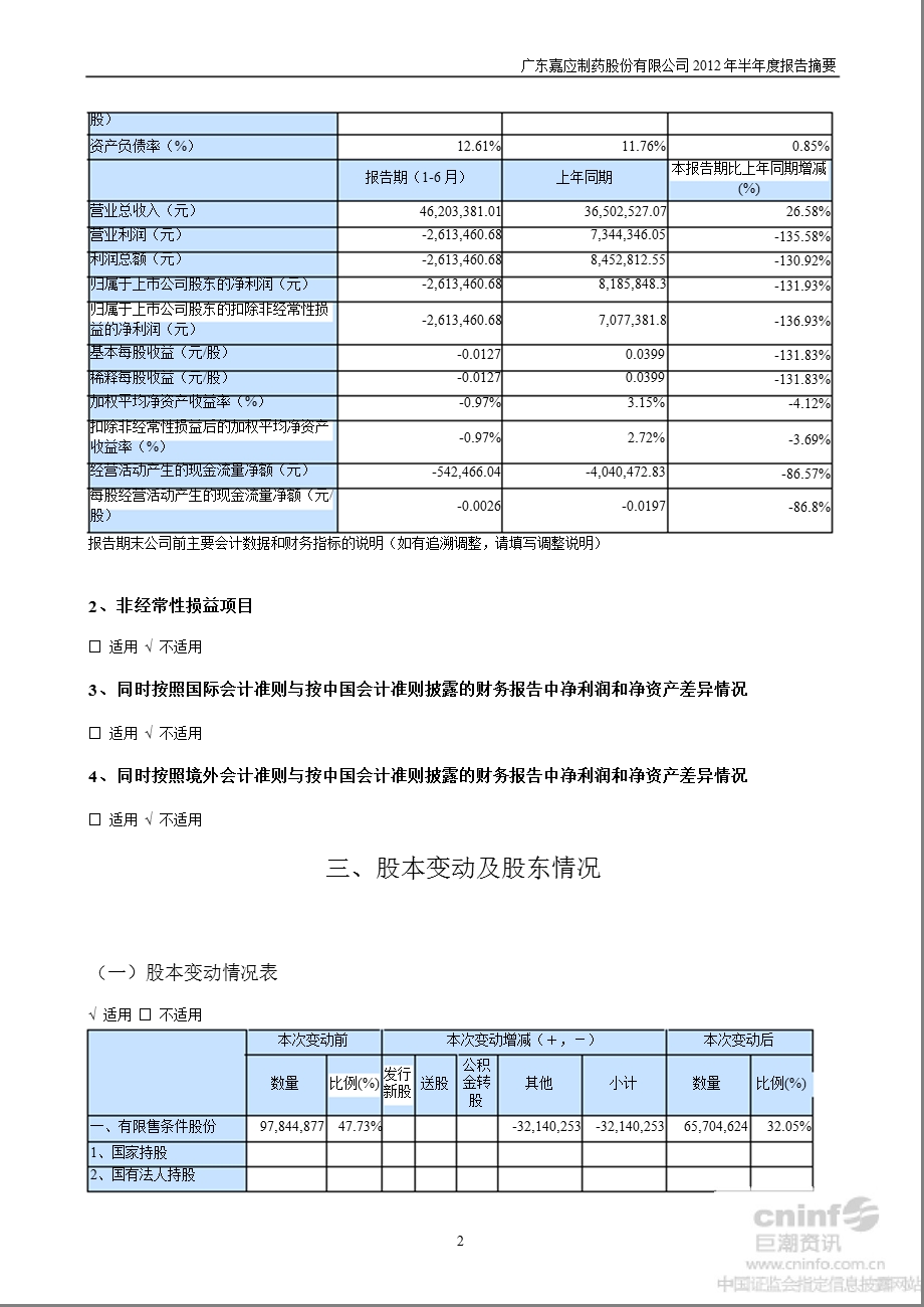 嘉应制药：半报告摘要.ppt_第2页