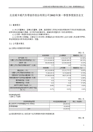 京威股份：第一季度报告全文.ppt