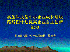 实施科技型中小企业成长路线路线图计划提高企业自主创新能力（PPT 34页） .ppt