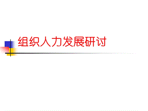 保险公司培训：组织人力发展研讨.ppt