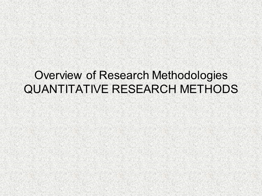 Market Research CourseQuantitative Part.ppt_第1页