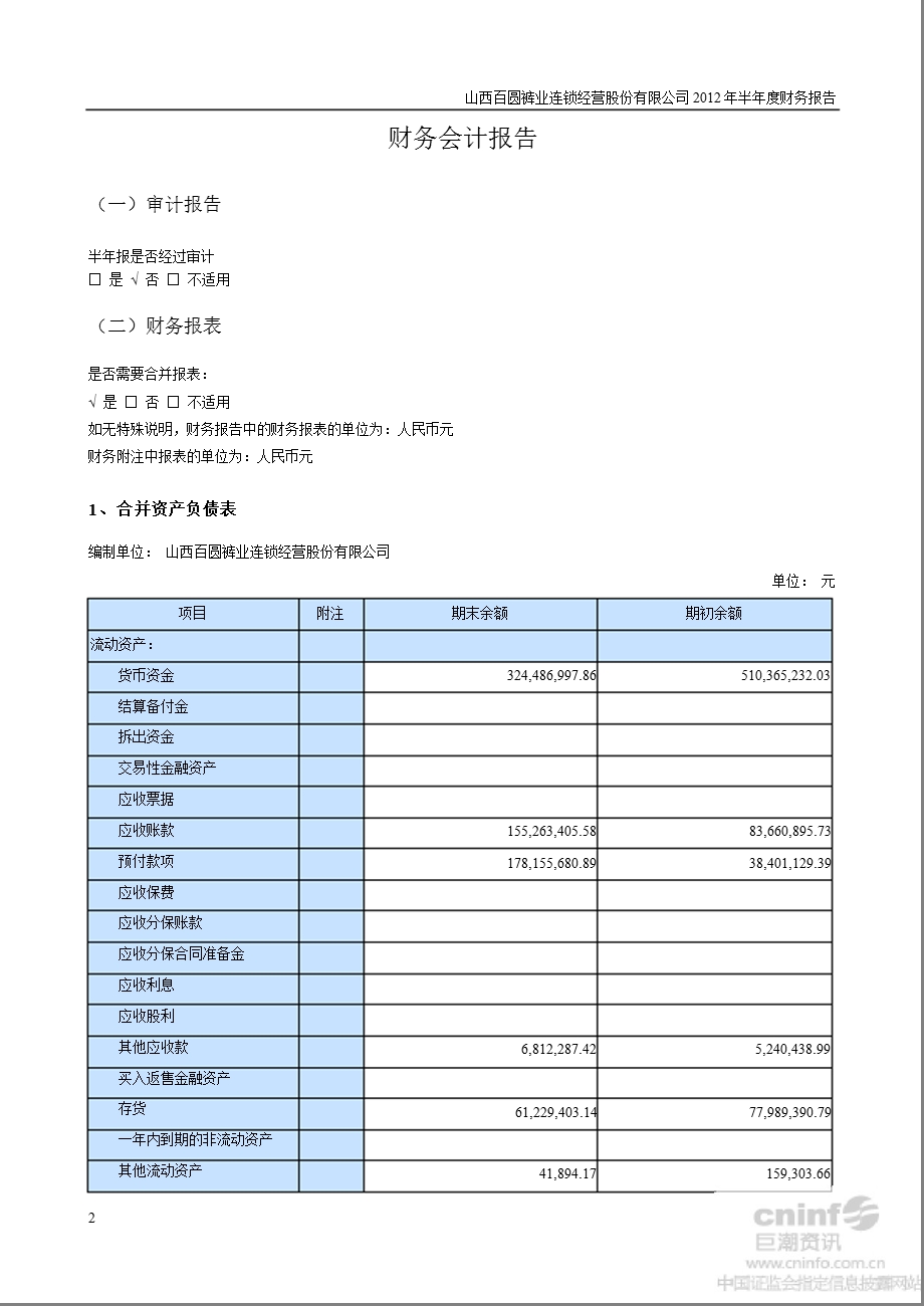 百圆裤业：半财务报告.ppt_第2页