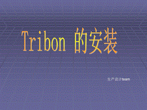 TribonM3安装.ppt