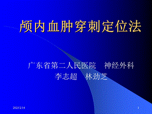 神经外科颅内血肿治疗颅内血肿穿刺定位法.ppt