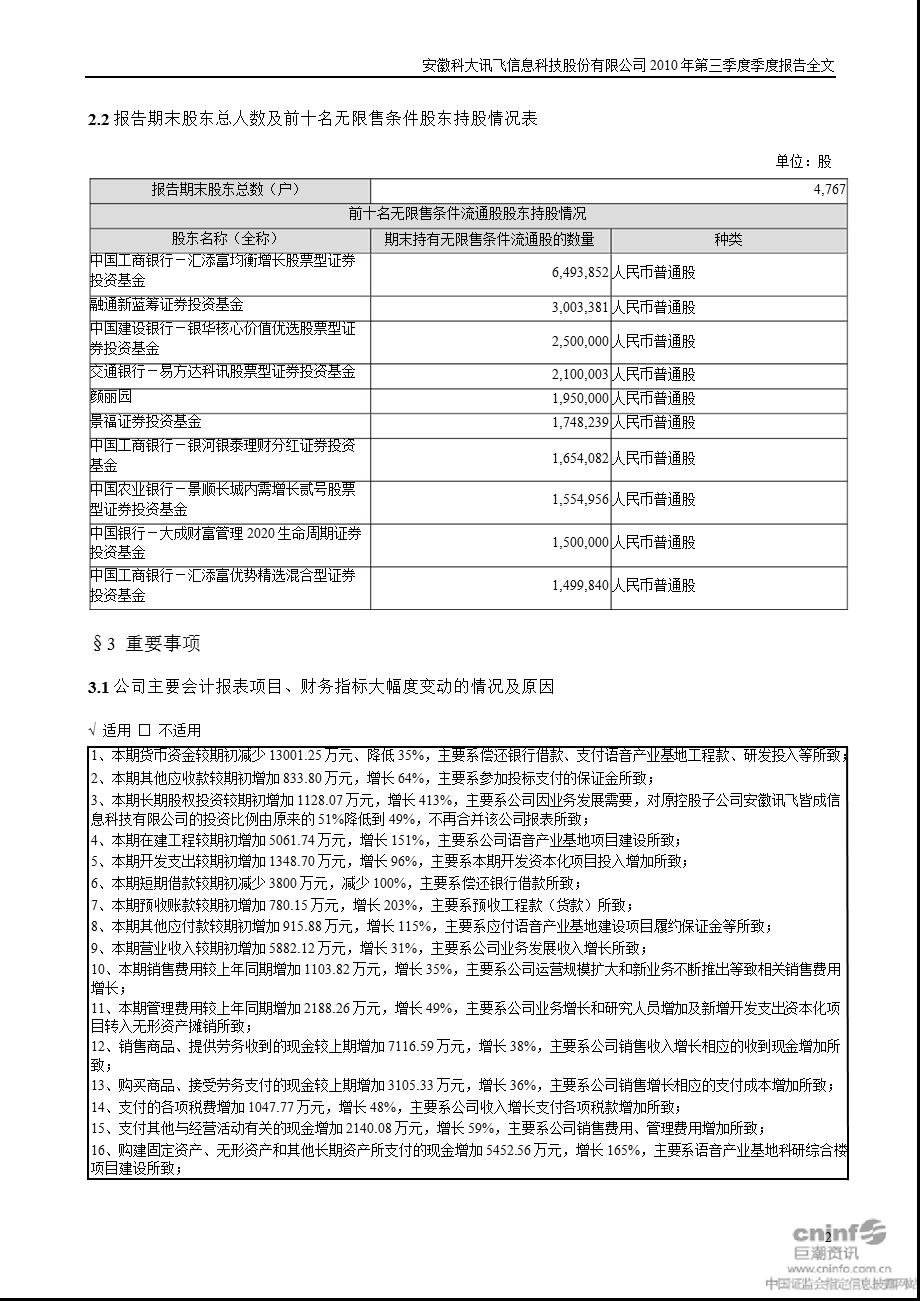 科大讯飞：第三季度报告全文.ppt_第2页