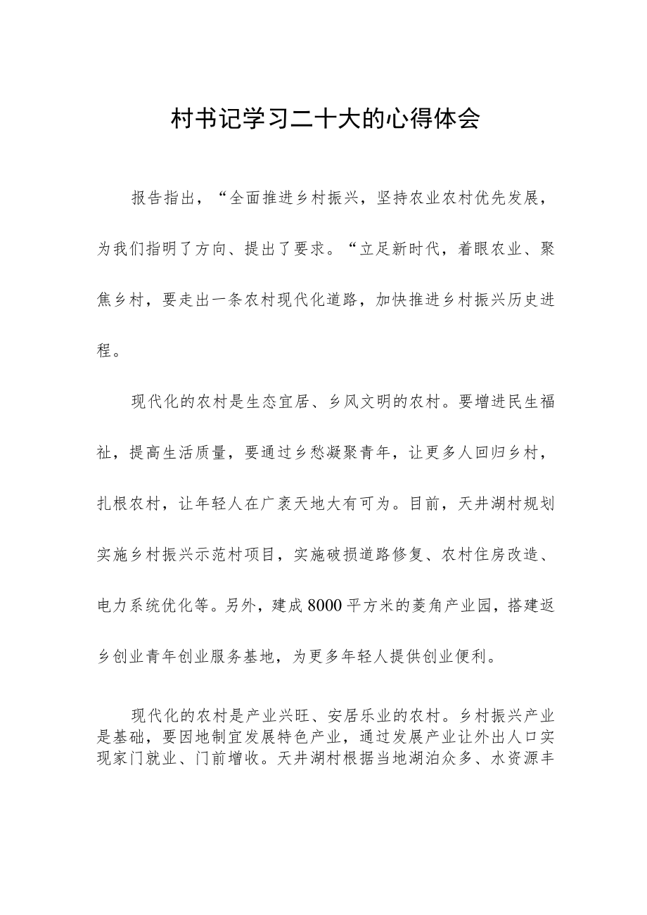 村书记学习二十大的心得体会.docx_第1页