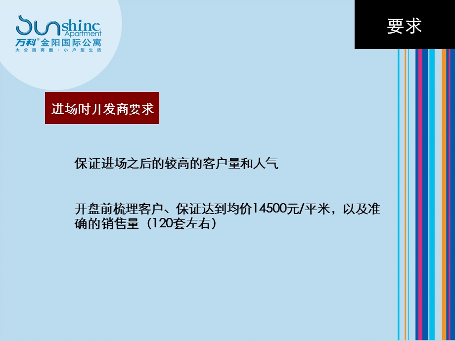 万科金阳国际公寓开盘客户梳理、预销控案例.ppt_第3页