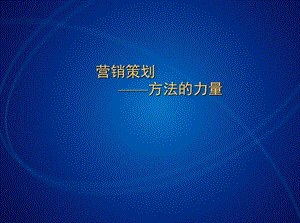 企业管理咨询教育培训-营销策划-方法的力量.ppt