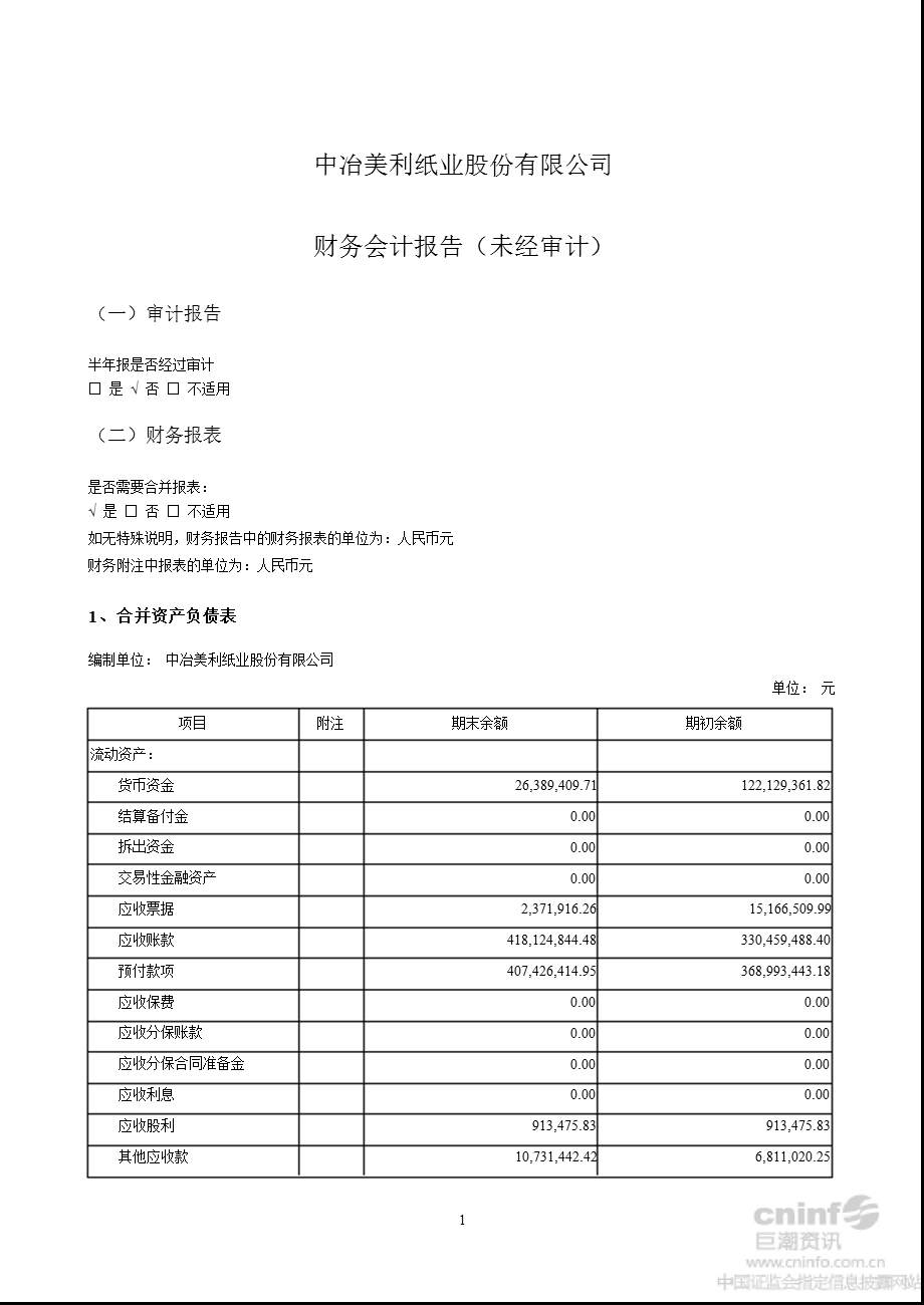 ST美利：半财务会计报告.ppt_第1页