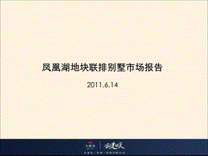 6月14日常州凤凰湖地块联排别墅市场报告.ppt