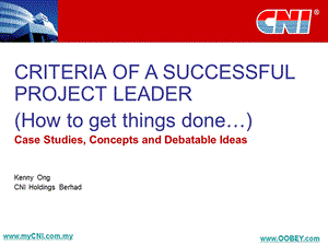 CRITERIA OF A SUCCESSFUL PROJECT LEADER.ppt