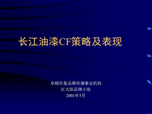 【广告策划】长江油漆CF策略及表现(1).ppt