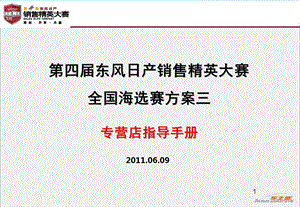 东风日产销售精英大赛全国海选赛指导手册(53页)D.ppt