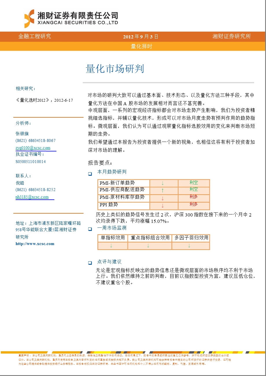 量化择时：量化市场研判-2012-09-05.ppt_第1页