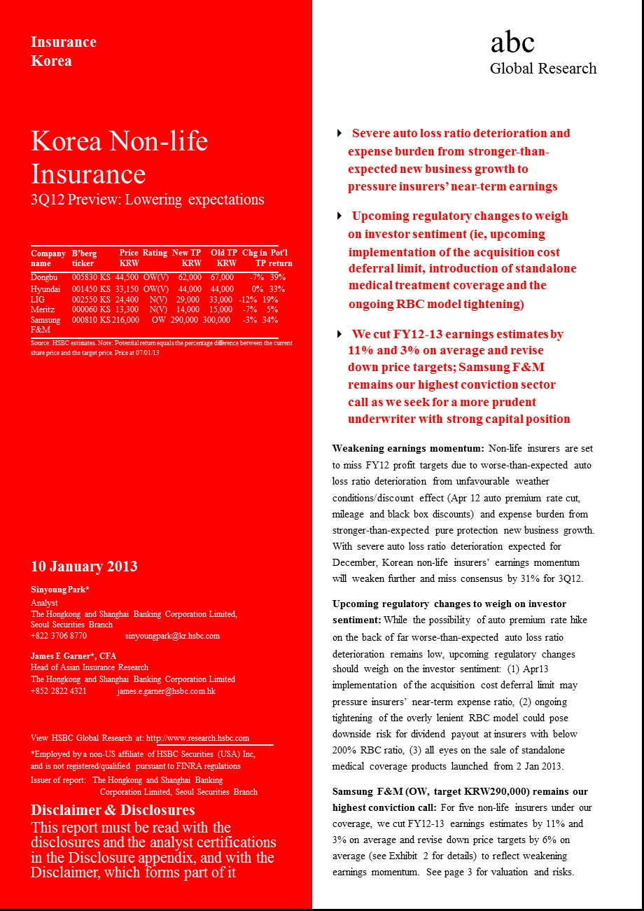 KOREANONLIFEINSURANCE3Q12PREVIEWLOWERINGEXPECTATIONS0113.ppt_第1页