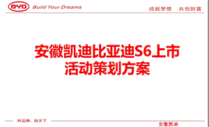 2011安徽凯迪比亚迪S6汽车上市活动策划方案1(1).ppt