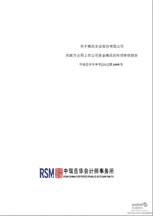 梅 花 伞：关于公司关联方占用上市公司资金情况的专项审核报告.ppt