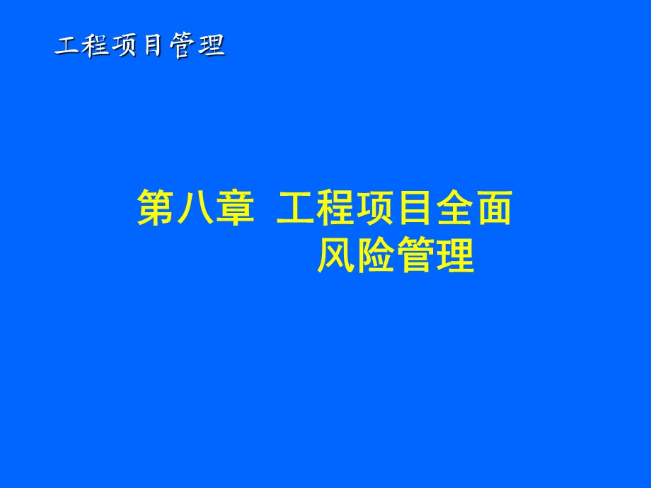 工程项目管理 第八章 风险管理.ppt_第1页