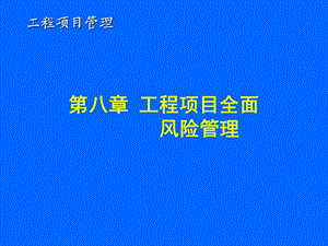 工程项目管理 第八章 风险管理.ppt