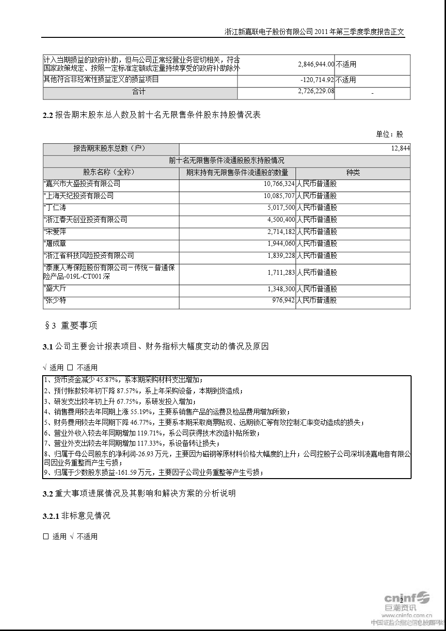 新 嘉 联：第三季度报告正文.ppt_第2页