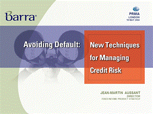 New Techniques for Managing Credit Risk.ppt