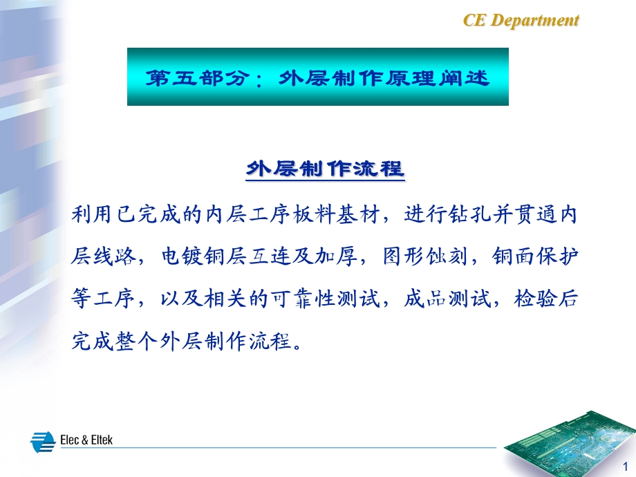 [材料科学]PCB制造知识外层图形转移+绿油+外形加工.ppt_第1页