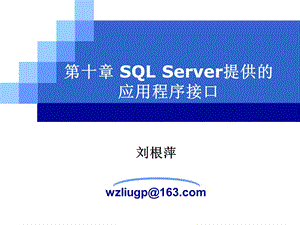 SQLServer提供的应用程序接口.ppt