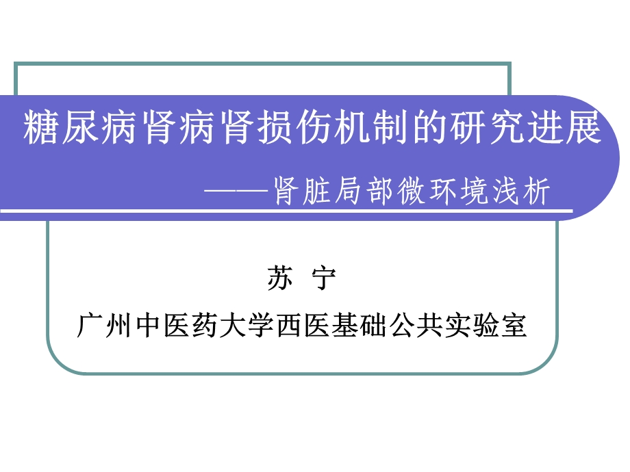 糖尿病肾病肾损伤机制的研究进展(苏宁教授)(1).ppt_第1页