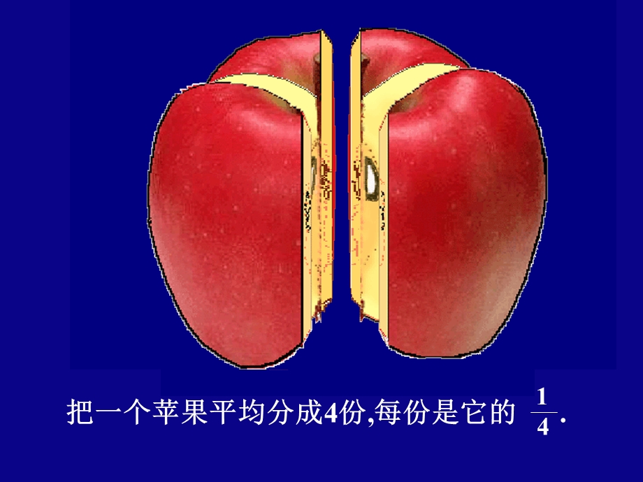 把一个苹果平均分成4份.ppt_第1页