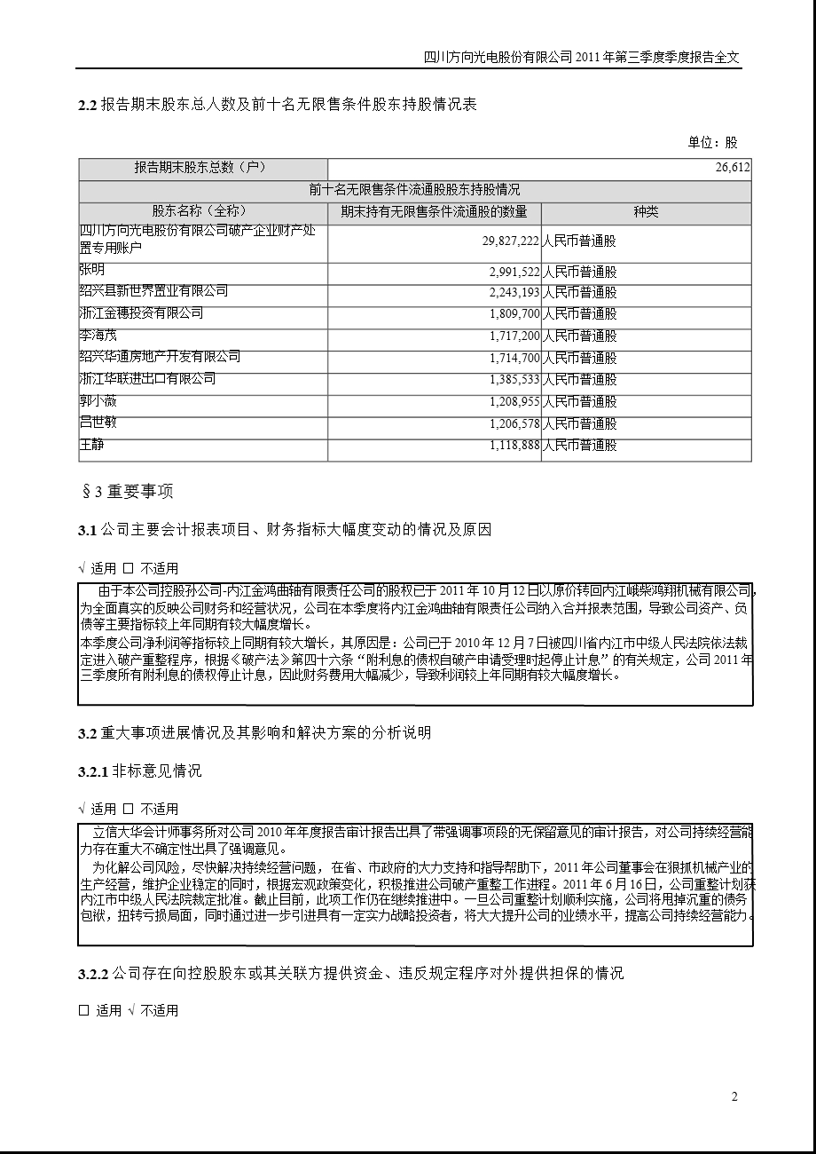 ST 方向：第三季度报告全文.ppt_第2页