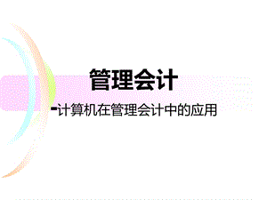 管理会计计算机在管理会计中的应用.ppt