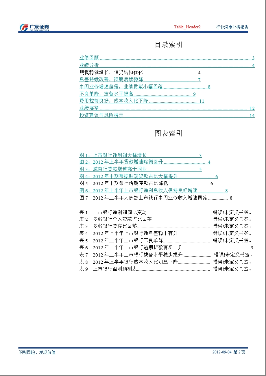 银行Ⅱ行业深度分析报告：中报回顾、分析与展望-2012-09-05.ppt_第2页