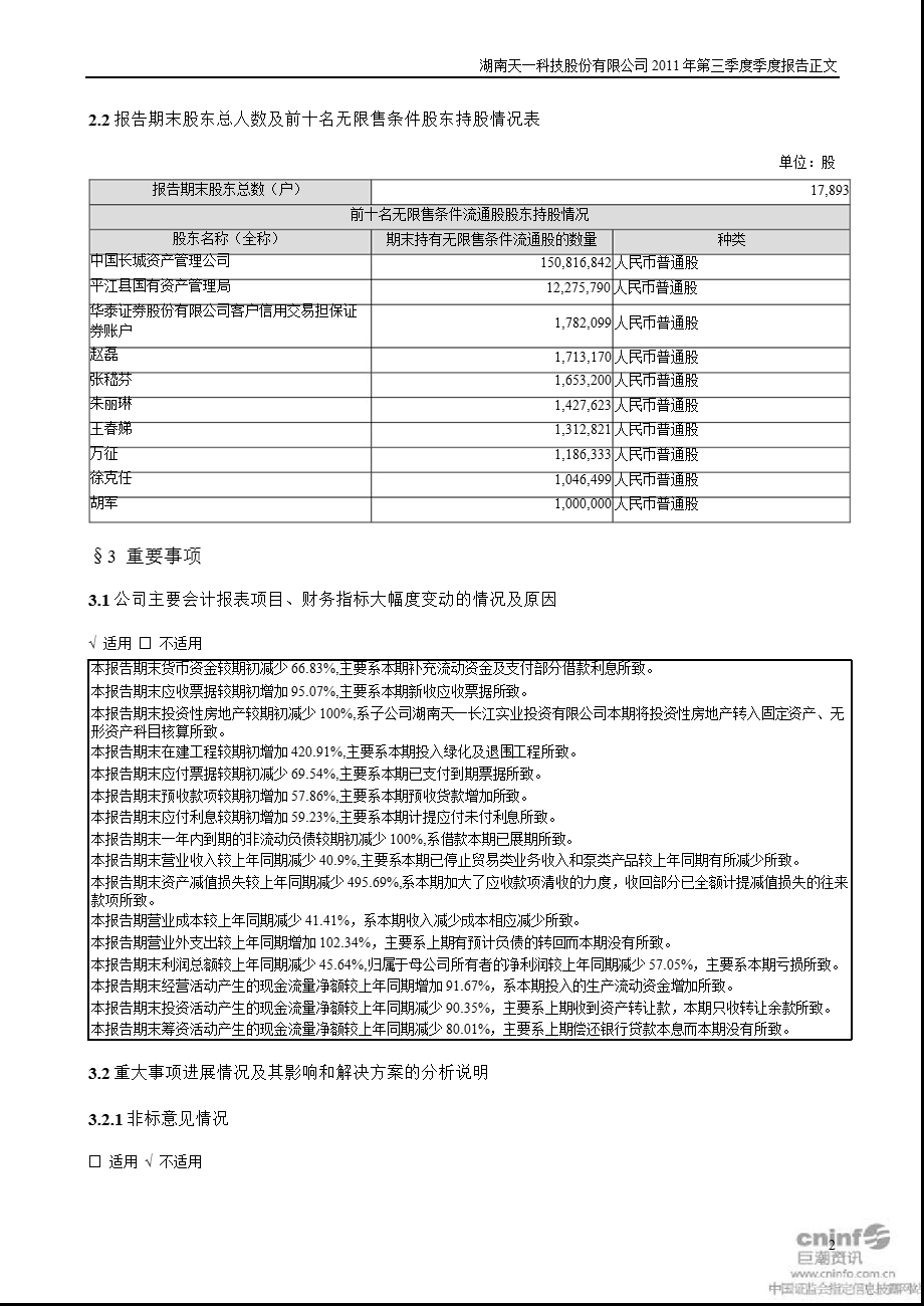 ST天一：2011年第三季度报告正文.ppt_第2页