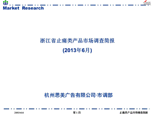 浙江省止痛类产品市场调查简报.ppt