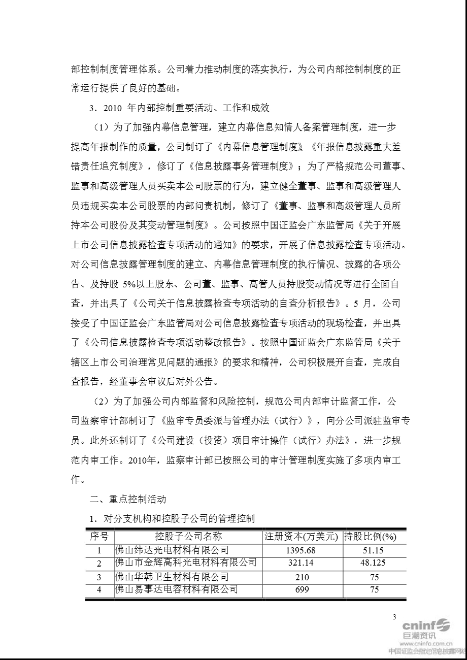 佛塑股份：内部控制自我评价报告.ppt_第3页